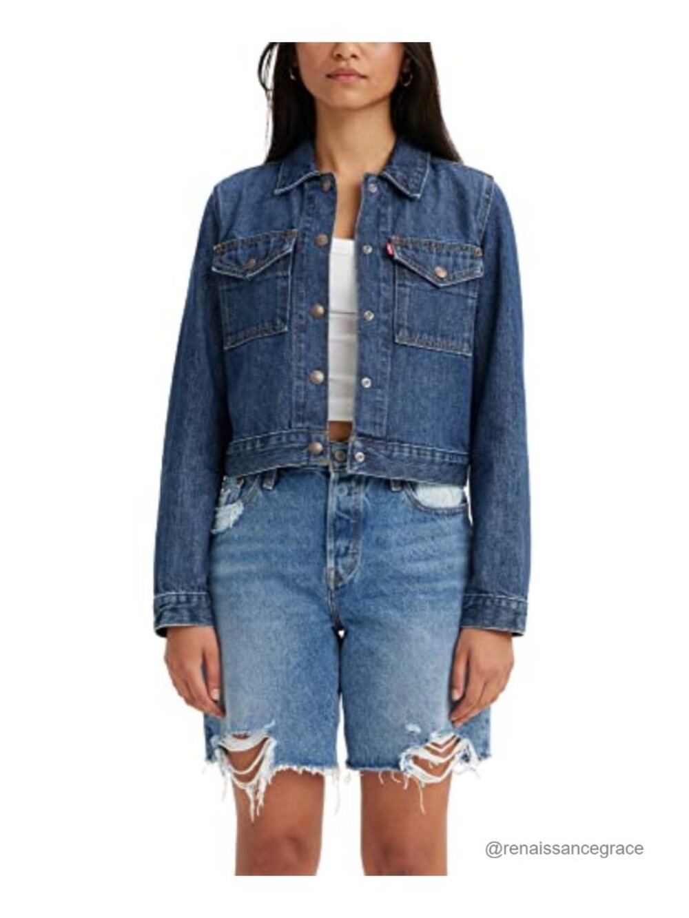 Levi's Original Snap Trucker Denim Jacket Cotton Standard Fit Snap Front